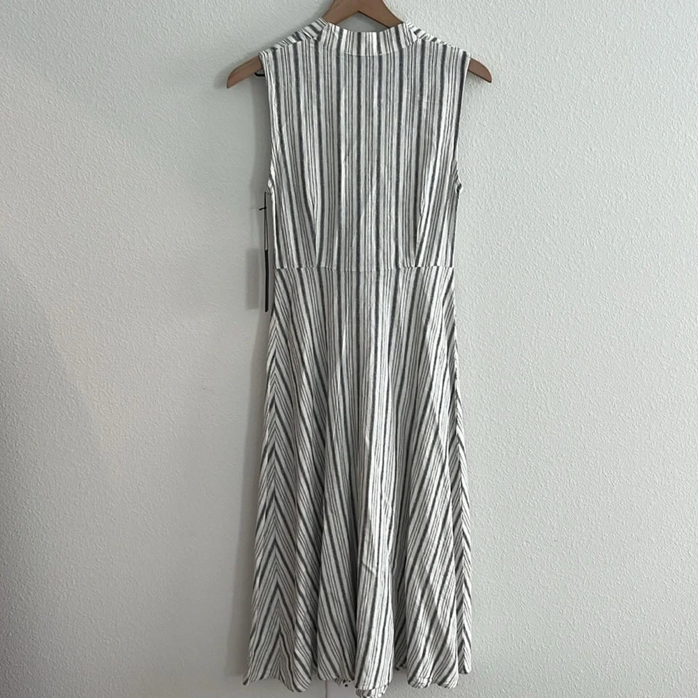 Tahari Linen Stripe Midi Dress Size XS NWT
